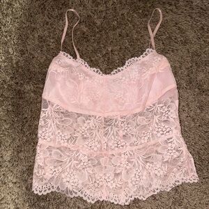 La Hearts Lace Cropped Tank